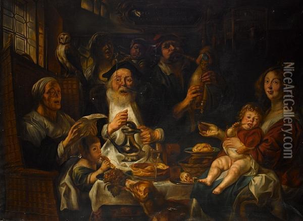 As The Old Sang, So The Young Pipe Oil Painting - Jacob Jordaens