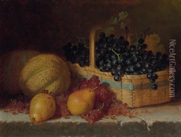 Grapes In A Basket Oil Painting - Frederick S. Batcheller