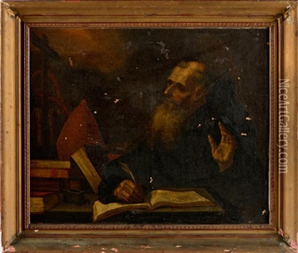 Saint Benoit Abbe Oil Painting - Luis Tristan De Escamilla