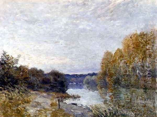 Soleil Couchant, or Autumn Evening on the River, 1895 Oil Painting - Alfred Sisley