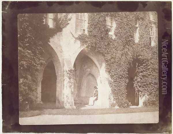 Reverend Calvert Jones seated in the Cloisters, Laycock Abbey, c.1847 Oil Painting - William Henry Fox Talbot