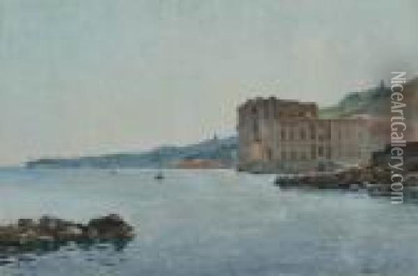 Napoli, Palazzo Donn'anna Oil Painting - Edoardo Monteforte