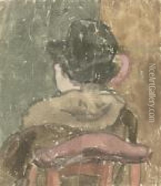 Seated Girl In Church Oil Painting - Gwendolen John