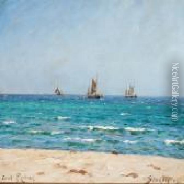 Sailing Ships At Sea, Skagen Oil Painting - Carl Locher