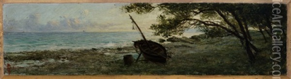 Barca In Secca Oil Painting - Giacinto Bo