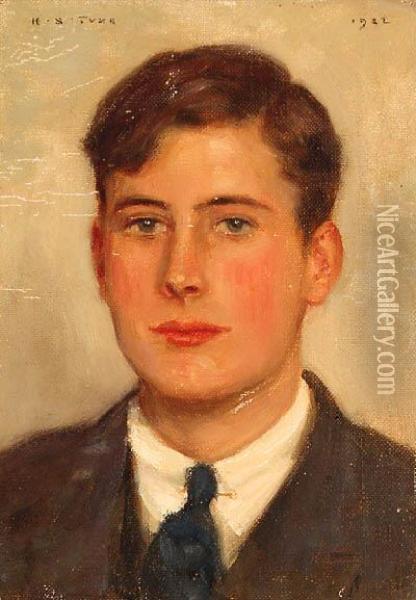 Portrait Of A Young Man Oil Painting - Henry Scott Tuke