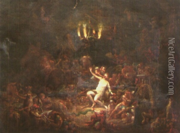 Scene De Sorcellerie Oil Painting - Jacob Ignatius Roore