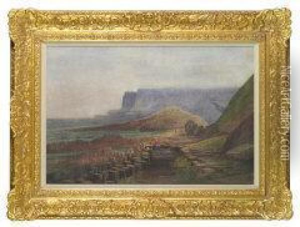 Giants Causeway Oil Painting - Andrew Nicholl
