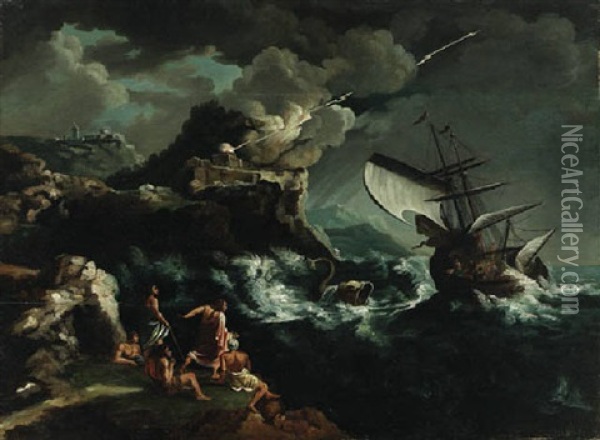 Jonah And The Whale Oil Painting - Philip James de Loutherbourg
