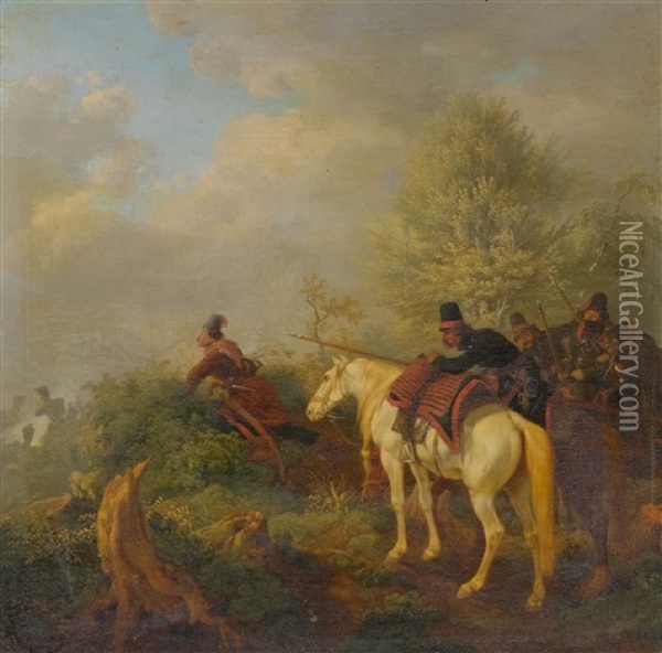 Hunt Scene Oil Painting - Peter Heinrich Lambert Von Hess