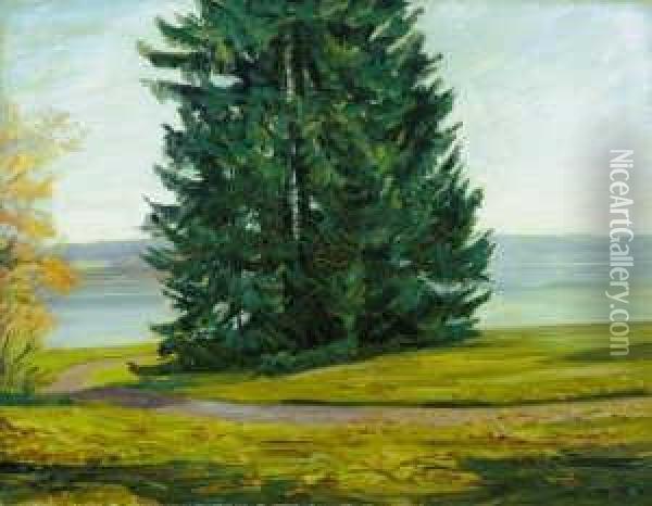 Landschaft Am Starnberger See Oil Painting - Wilhelm Trubner