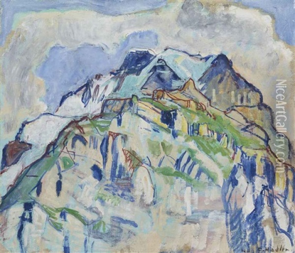 Das Jungfraumassiv Von Murren Aus Oil Painting - Ferdinand Hodler