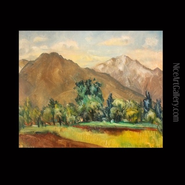 Wasatch Mt's Utah Oil Painting - Rinaldo Cuneo