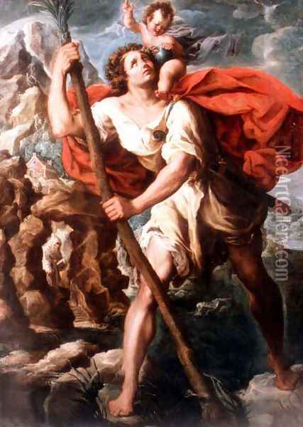 Saint Christopher Oil Painting - Orazio Borgianni