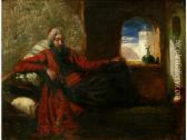 Le Repos Du Sultan Oil Painting - Alexandre Gabriel Decamps