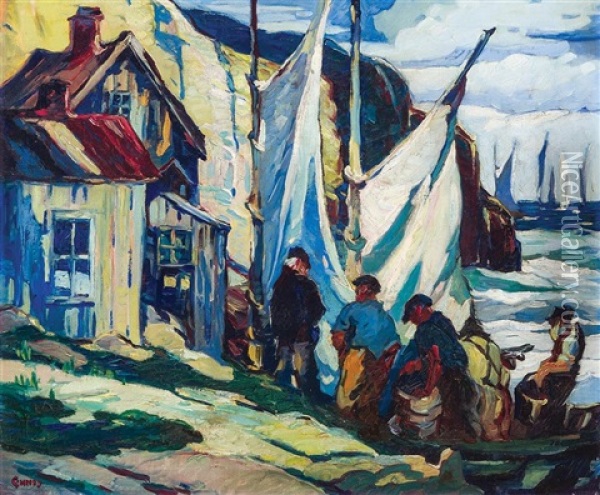 Smuggler's Cove Oil Painting - George Pearse Ennis