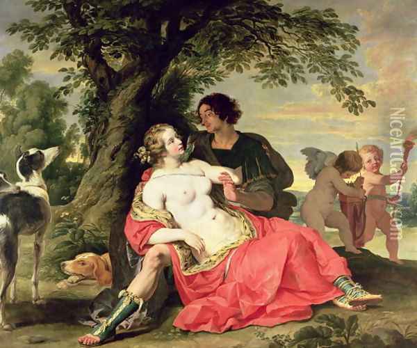 Venus and Adonis Oil Painting - A. & Wildens, J. Janssens