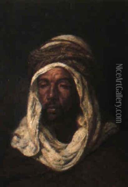 Portrait D'algerien Oil Painting - Armand Point