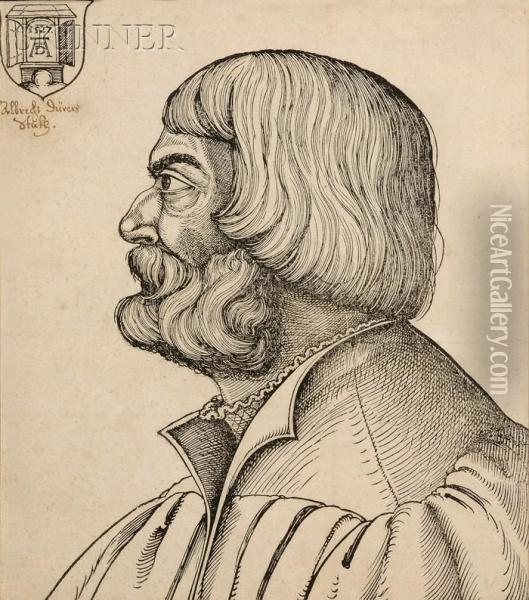 Portrait Of Albrecht Durer In Profile Oil Painting - Erhard Schon