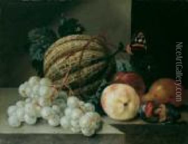 Fruchtestilleben. Oil Painting - Johann Amandus Winck