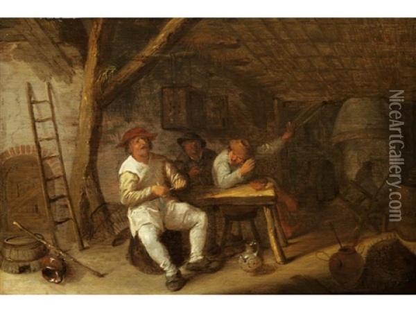 Bauern In Einer Kate Oil Painting - Bartholomeus Molenaer