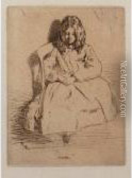 Annie, Seated (k. 30) Oil Painting - James Abbott McNeill Whistler