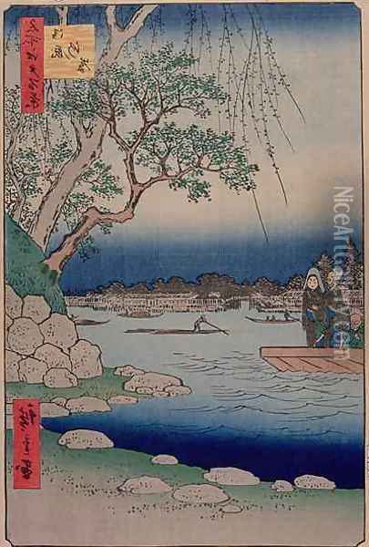 The Banks of the Omaya from 100 Views of Edo Oil Painting - Utagawa or Ando Hiroshige