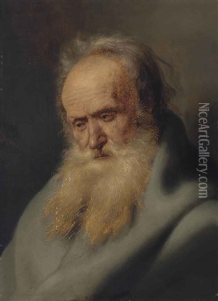 Tronie Of An Old Man Oil Painting - Jan Lievens
