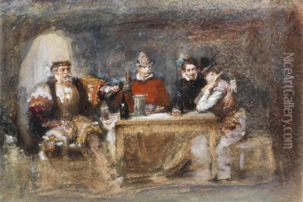 Le Reconfort Autour D'une Table Oil Painting - Eugene Louis Lami