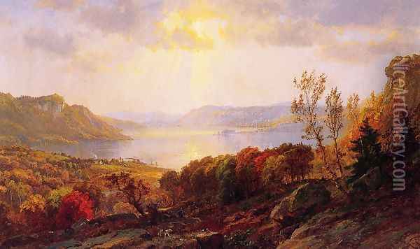 On the Hudson near West Point Oil Painting - Jasper Francis Cropsey