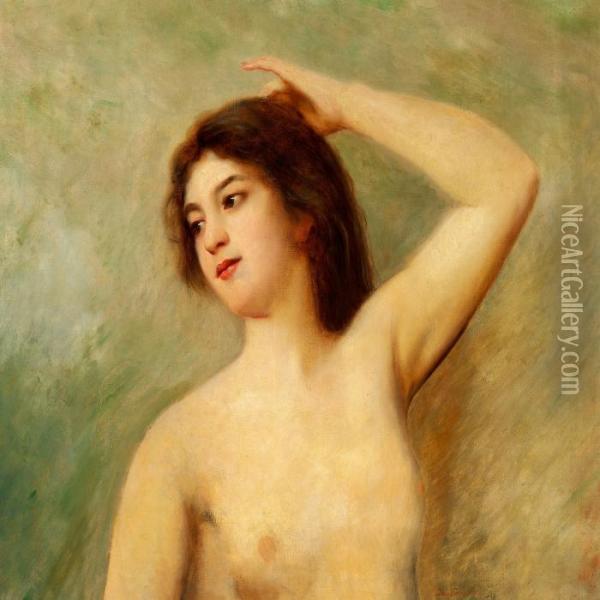 Young Naked Beauty Oil Painting - Jose Frappa