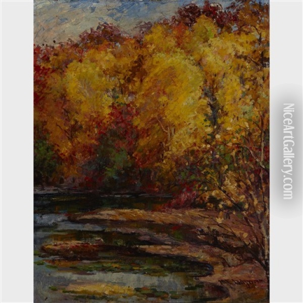 Maples In Autumn Oil Painting - Mary Ella Dignam