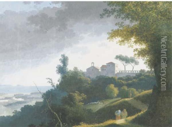 An Extensive Landscape Oil Painting - Joseph Augustus Knip