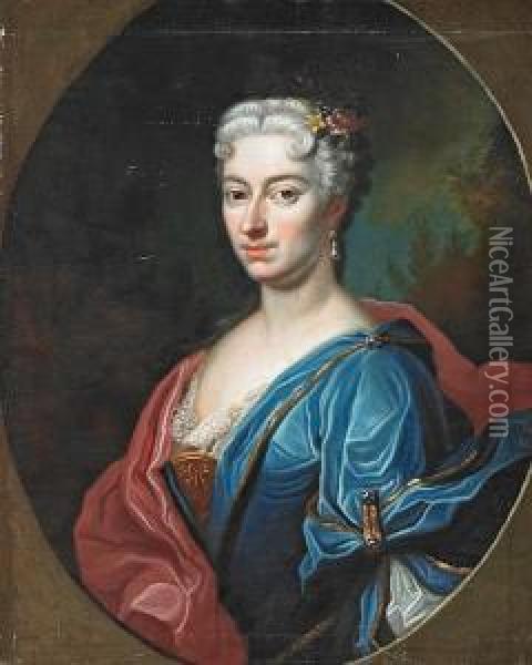 Portrait Of A Young Woman Oil Painting - Johann Salomon Wahl