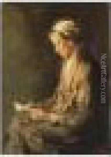 A Woman Reading Oil Painting - Bernard Johann De Hoog
