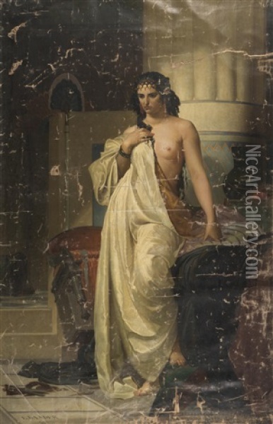 Dalila Ayant Livre Samson Aux Philistins Oil Painting - Louis Marie Baader