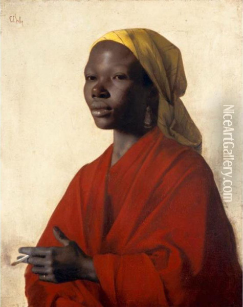Sudanese Beauty Oil Painting - Leopold Carl Muller