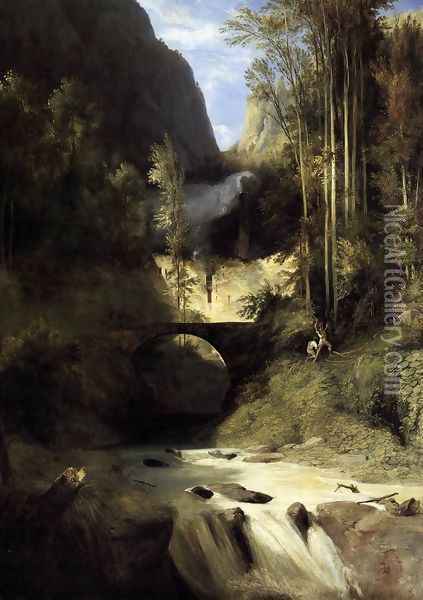 Gorge at Amalfi 1831 Oil Painting - Karl Blechen
