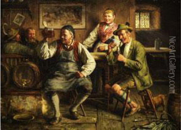 Wirtshausszene Oil Painting - Johann Adalbert Heine