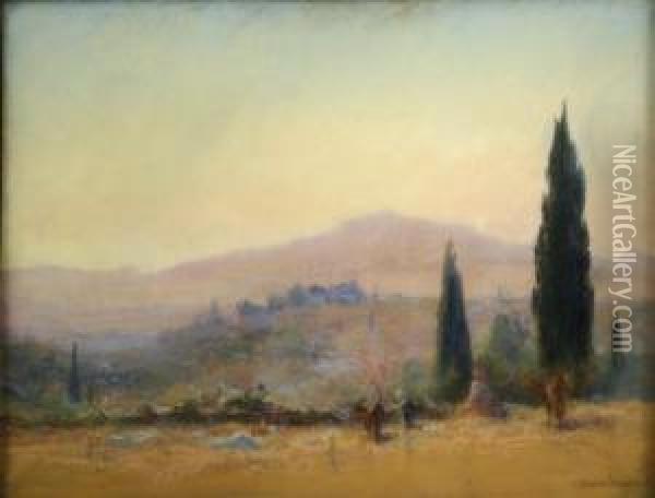 Upper Luberon And Isles De Hieres Oil Painting - Frederic Montenard
