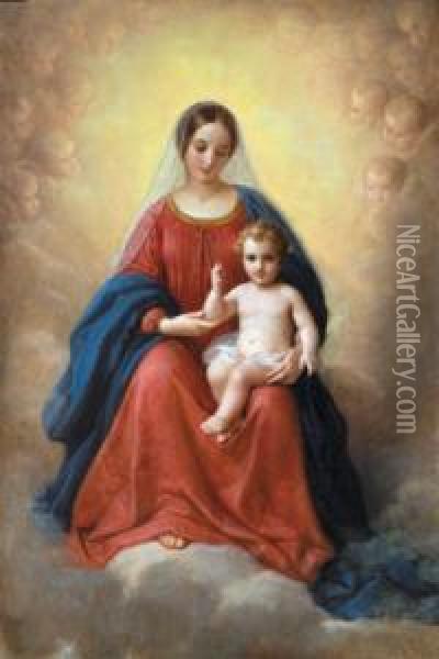 Madonna Col Bambino Oil Painting - Natale Schiavoni
