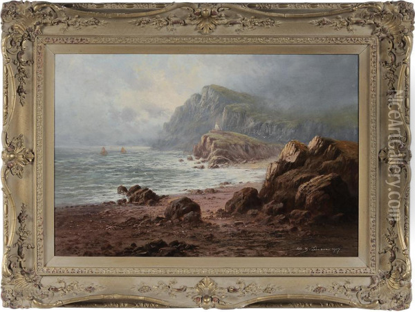 Rocky Coastal Scene Oil Painting - Sidney Yates Johnson