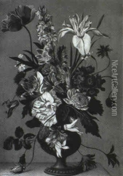 Vase De Fleurs Sur Un Entablement Oil Painting - Ambrosius Bosschaert the Younger