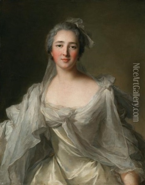 Portrait Presume De Mademoiselle Chamisot Oil Painting - Jean Marc Nattier