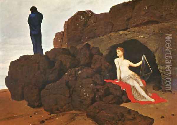 Odysseus and Calypso, 1883 Oil Painting - Arnold Bocklin
