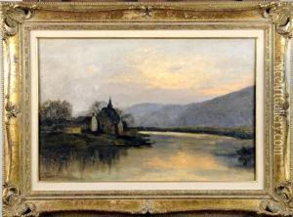 Paysage Avec Riviere Oil Painting - Theodore Baron