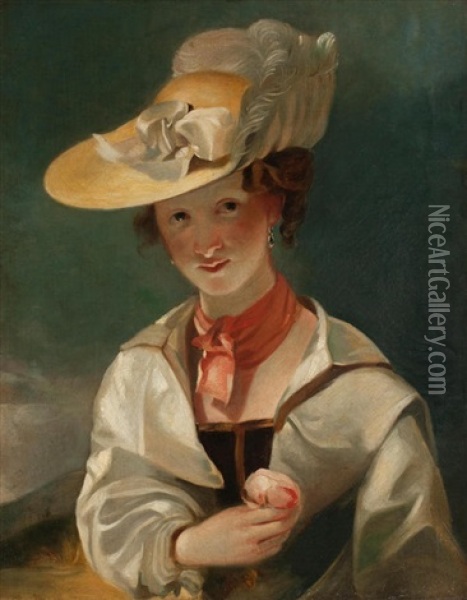 Portrait Of A Lady, Reputed To Be Charlotte Nasymth Oil Painting - Andrew Geddes