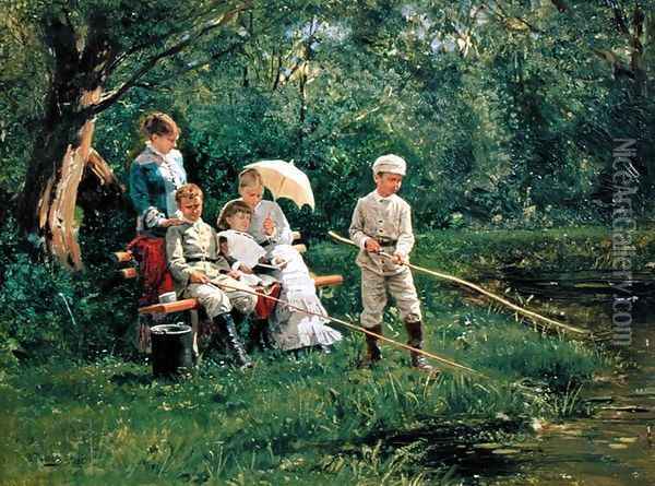 Midday Sun, 1881 Oil Painting - Vladimir Egorovic Makovsky