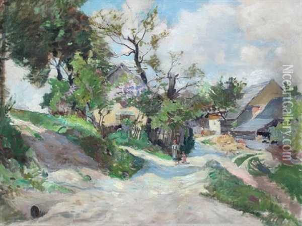 Cesta Vesnici Oil Painting - Marcel Krasicky