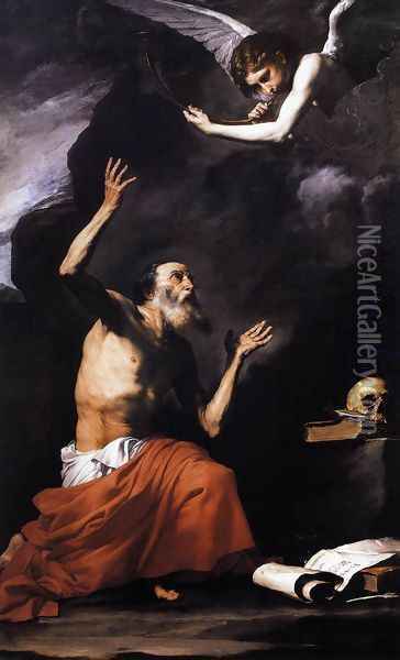 St Jerome and the Angel 1626 Oil Painting - Jusepe de Ribera